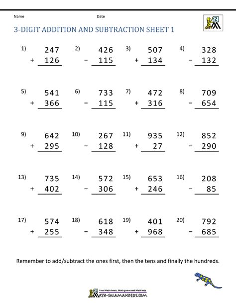 adding 3 digit numbers worksheet|3 Digit Addition and Subtraction Worksheets .